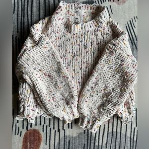 Cream and rainbow dot women’s sweater. worn only a few times. no flaws
